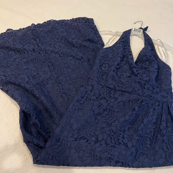 Navy, lace, David bridal dress - Picture 1 of 3